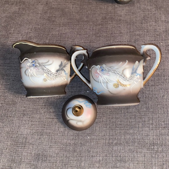 Vintage Japanese Moriage Dragonware 15pc Tea Set - Made in Japan﻿ - Picture 7 of 13